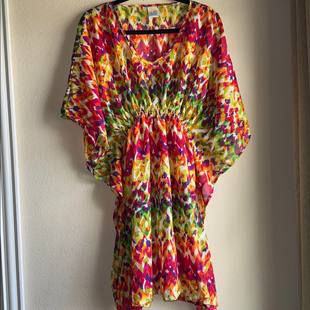 RAYS & WAVES CHIFFON COVER UP